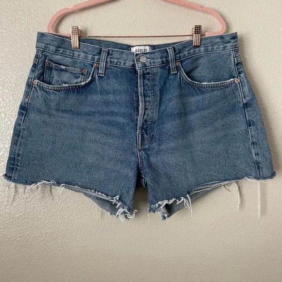 Agolde Parker Long Jean Shorts - Picture 3 of 9